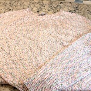 LOFT Outlet Womens XS  Pink Multicolor Knit  Sweater Long Sleeve NEW